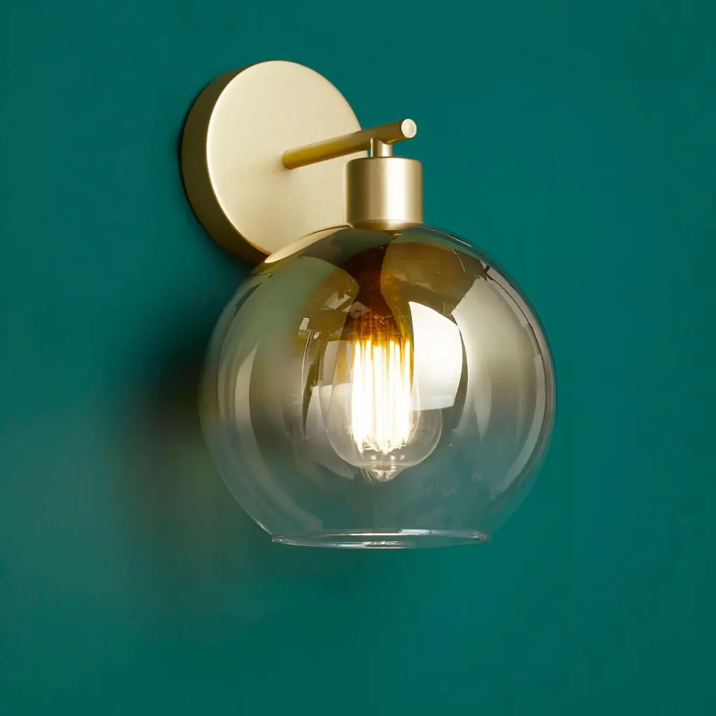Lycia Satin Gold & Gold Ombre Glass Wall Light