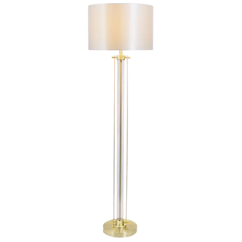 Malone Satin Brass Floor Lamp C/W Shade