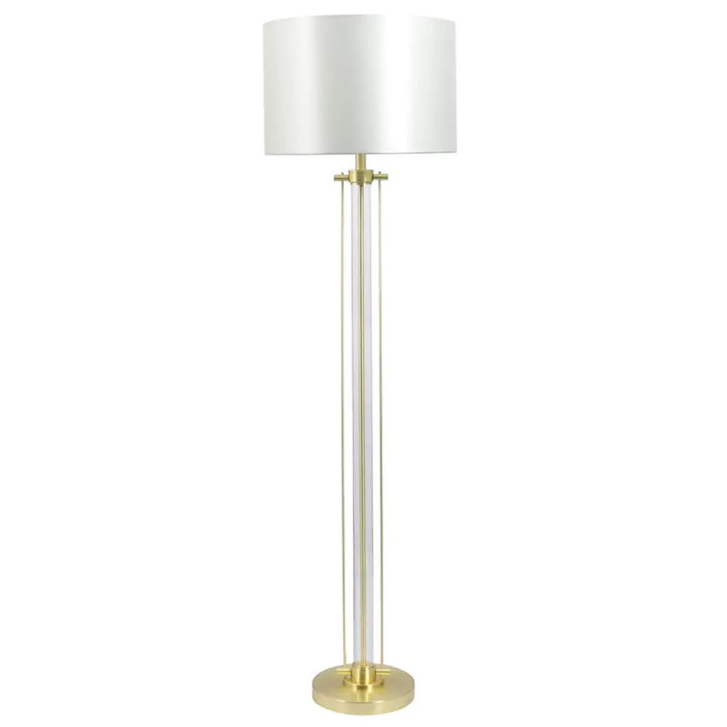 Malone Satin Brass Floor Lamp C/W Shade