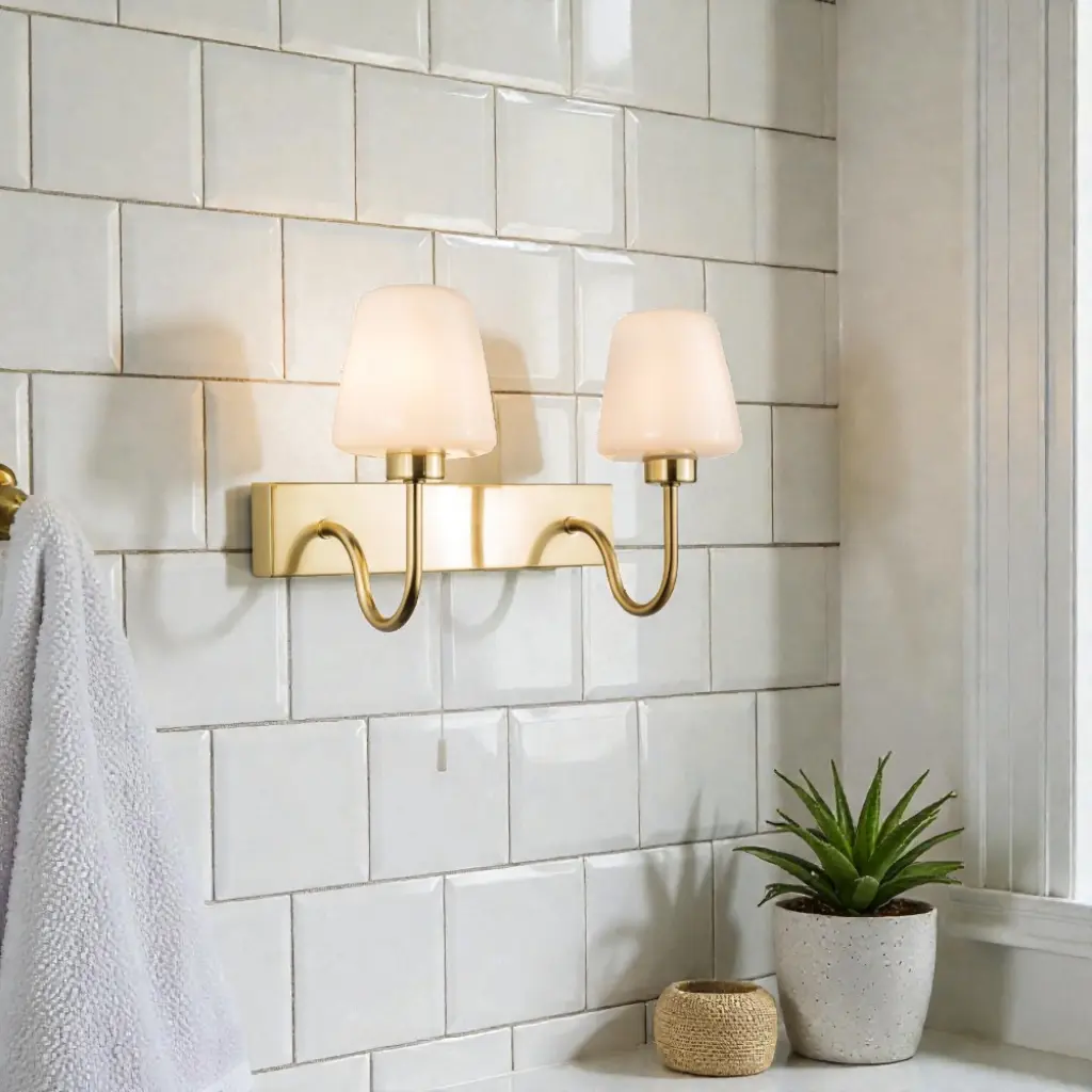 Marina 2 Light Satin Brass Wall Fitting