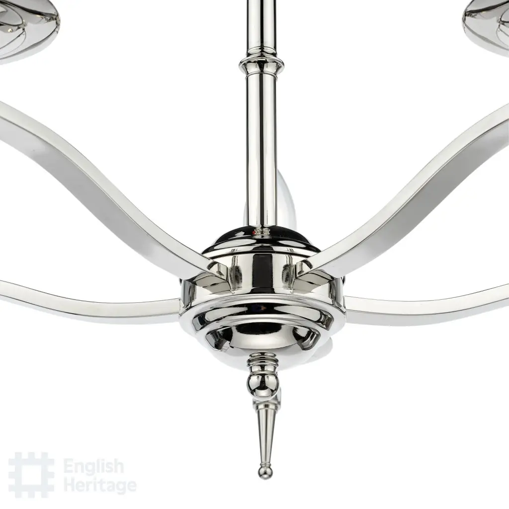 Marble Hill Polished Nickel 5 Light Pendant
