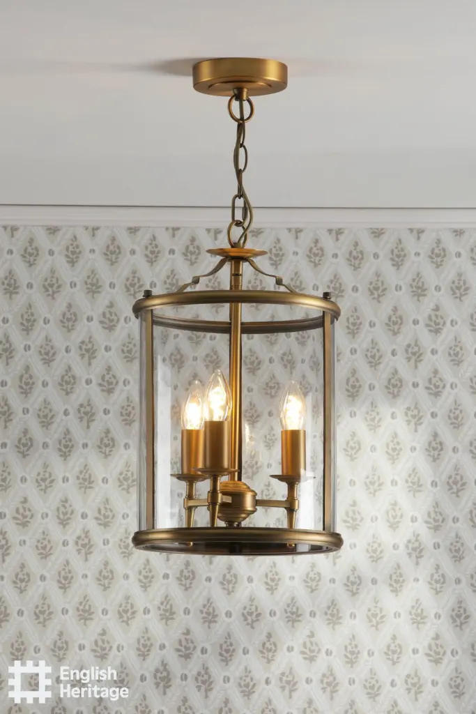 Marble Hill Aged Brass & Glass Pendant