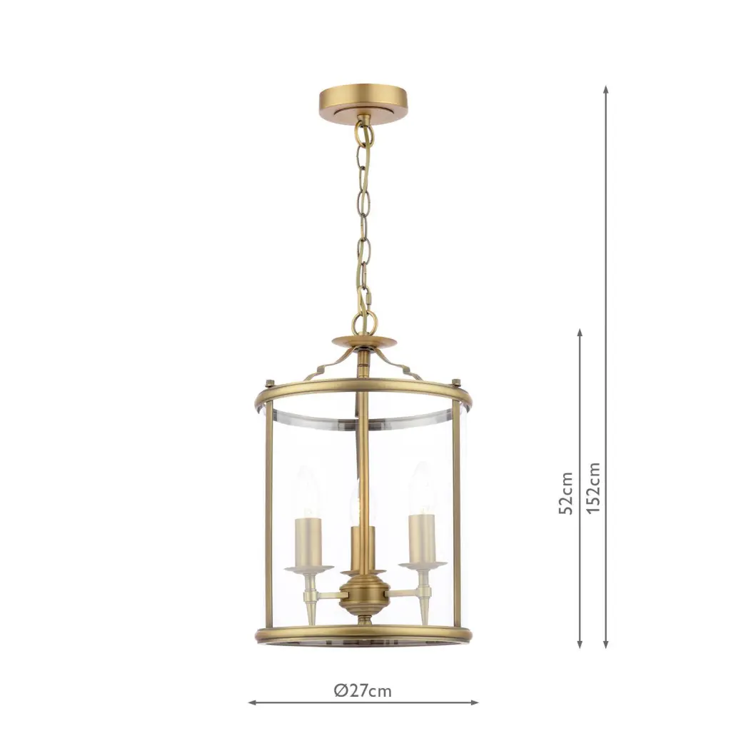 Marble Hill Aged Brass & Glass Pendant