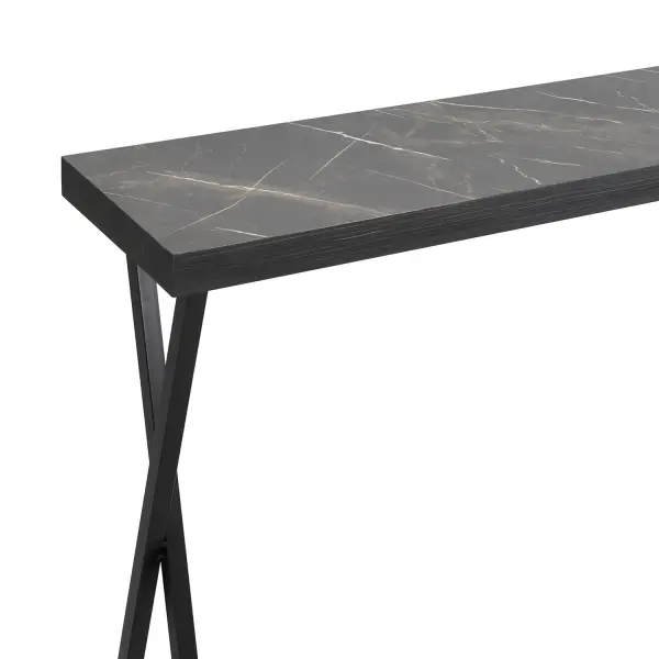 Data Dark Grey Marble Console Table