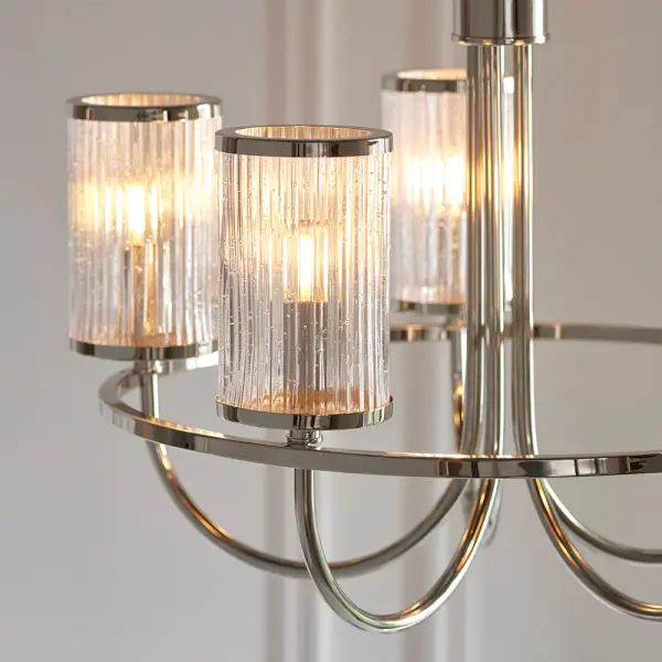 Henbury 5 Light Ribbed Glass Pendant