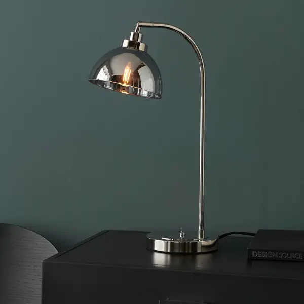 Caspa Smoked Glass Table Lamp