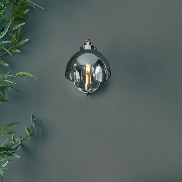 Caspa Smoked Glass Wall Light