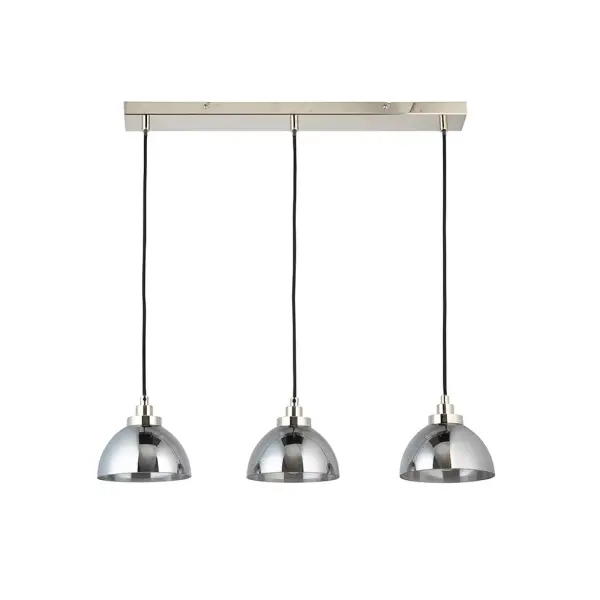 Caspa 3 Light Nickel Bar with Smoked Glass