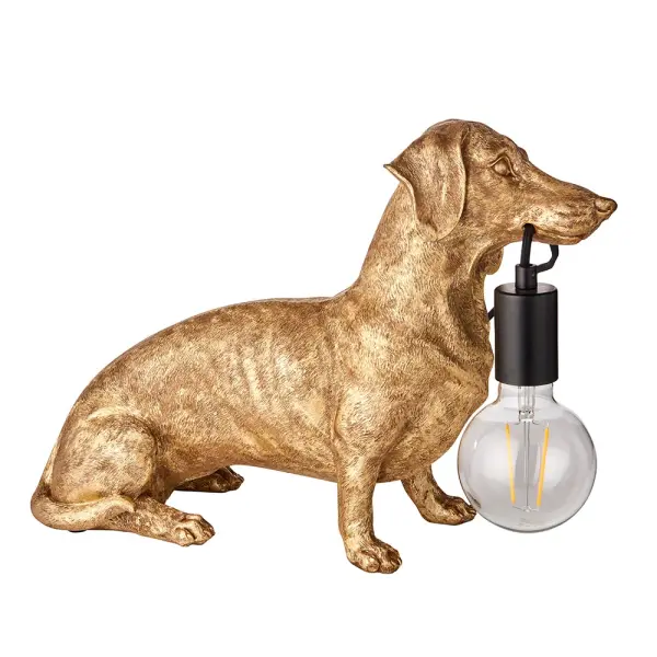 Gold Dachshund Table Lamp