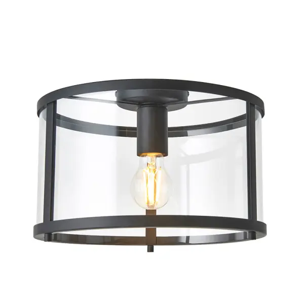 Hopton Black Flush Light