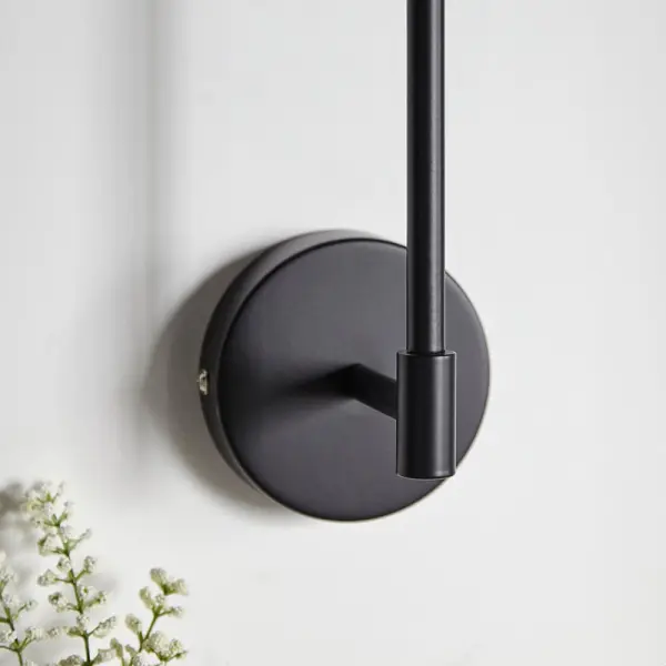 Sancerre Matt Black Wall Light C/W White Shade