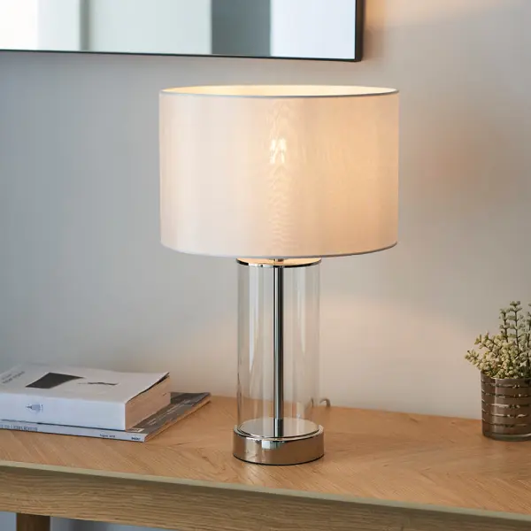 Lessina Small Bright Nickel Touch Table Lamp