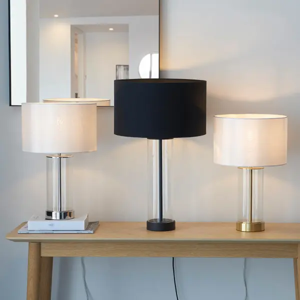 Lessina Small Bright Nickel Touch Table Lamp