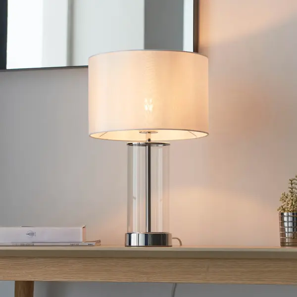 Lessina Small Bright Nickel Touch Table Lamp