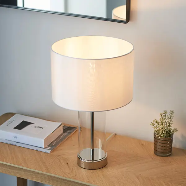 Lessina Small Bright Nickel Touch Table Lamp