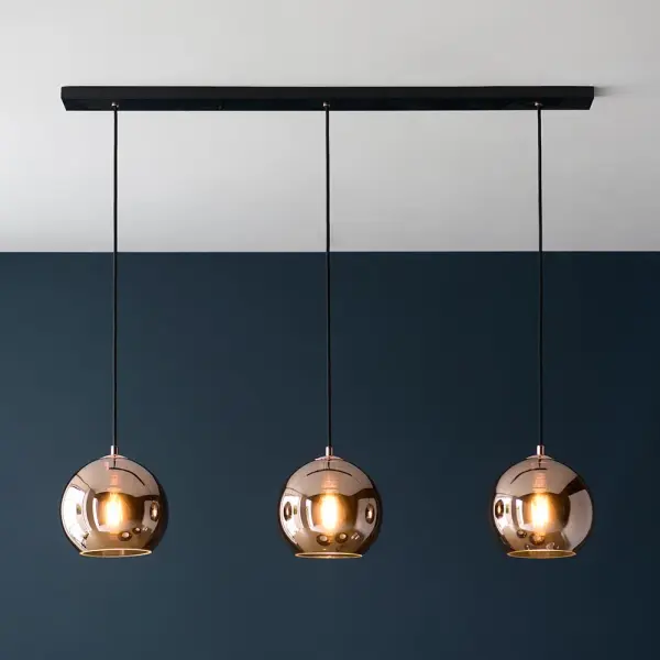 Boli 3 Light Linear Pendant in Copper Finish