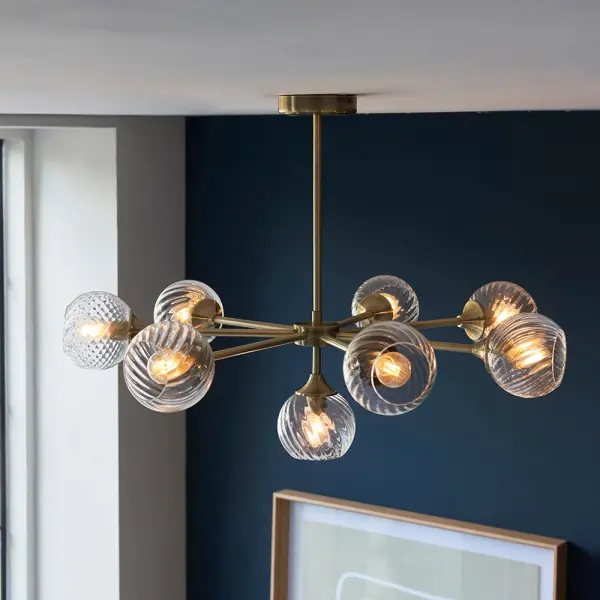 Allegra 8 Light Pendant in Antique Brass