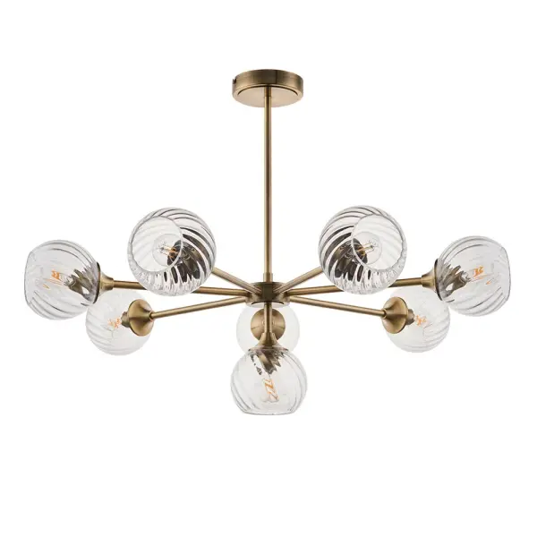 Allegra 8 Light Pendant in Antique Brass