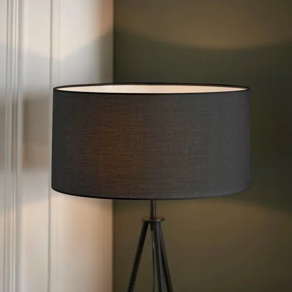 Black Tripod Floor Lamp C/W Shade