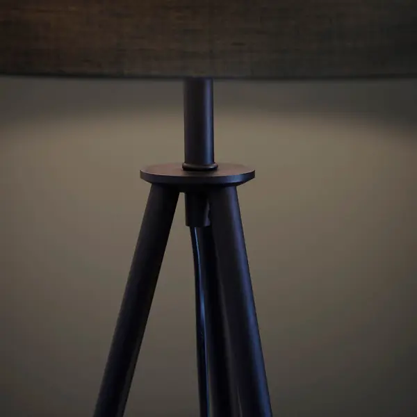 Black Tripod Floor Lamp C/W Shade