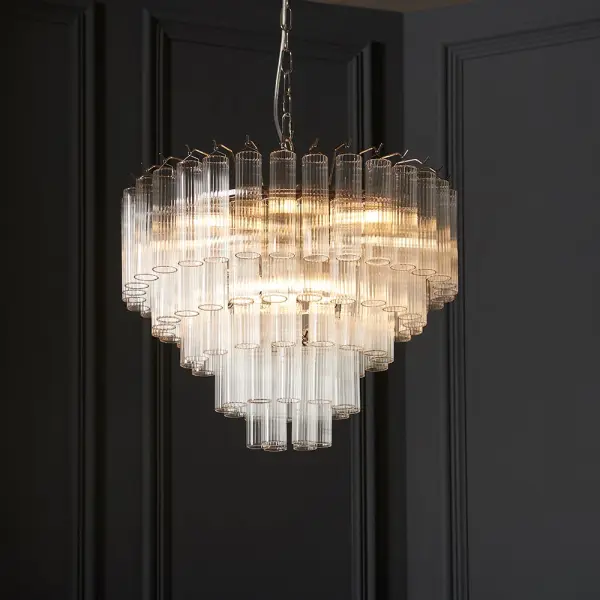 Toulouse 12 Light Pendant in Polished Nickel