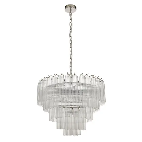 Toulouse 12 Light Pendant in Polished Nickel