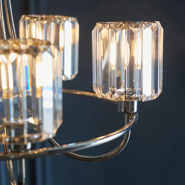 Berenice 5 Light Pendant in Bright Nickel