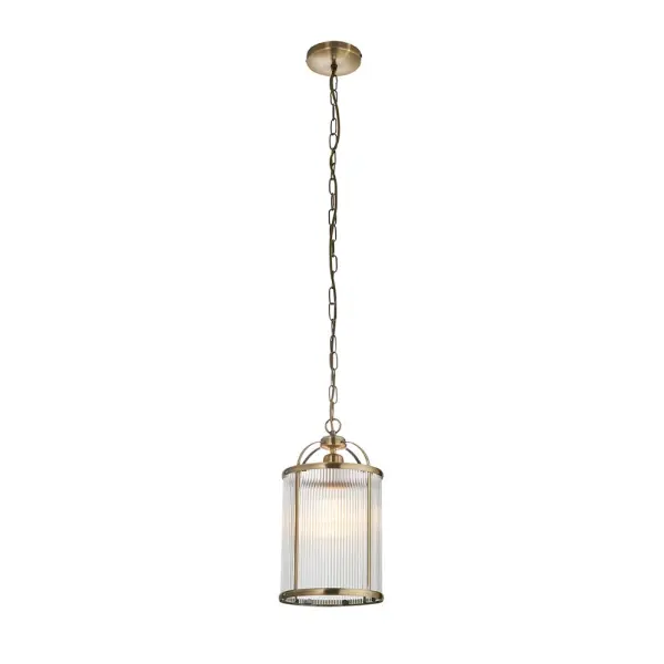Lambeth Single Ribbed Lantern in Antique Brass