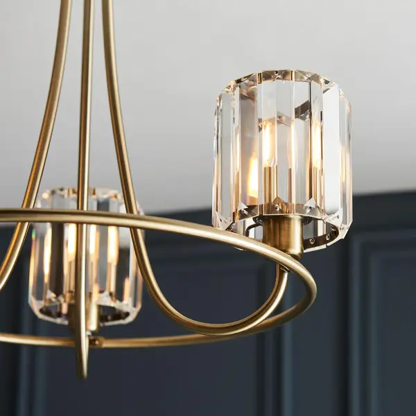 Berenice 3 Light Semi Flush in Antique Brass