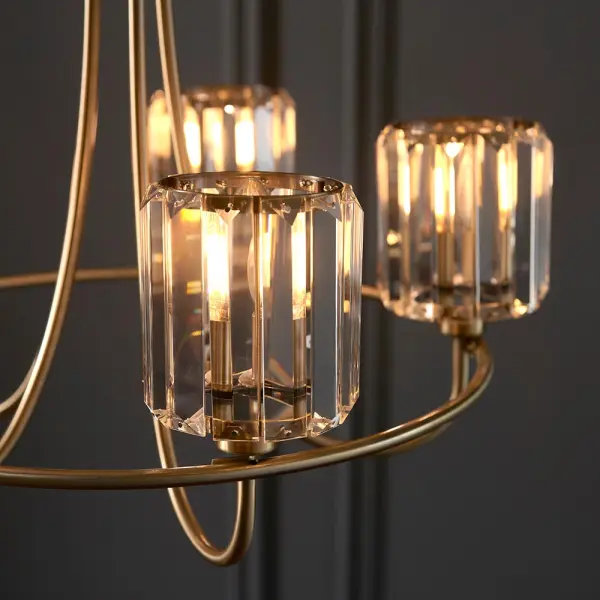 Berenice 5 Light Pendant in Antique Brass