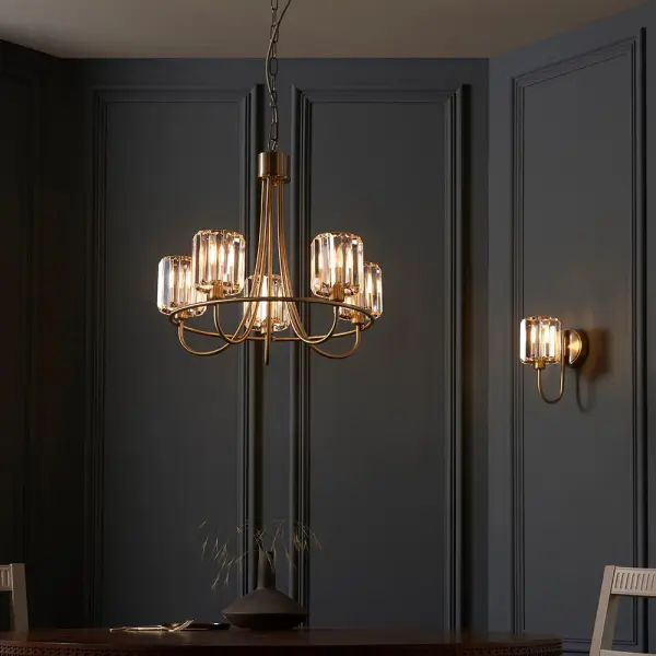 Berenice 5 Light Pendant in Antique Brass