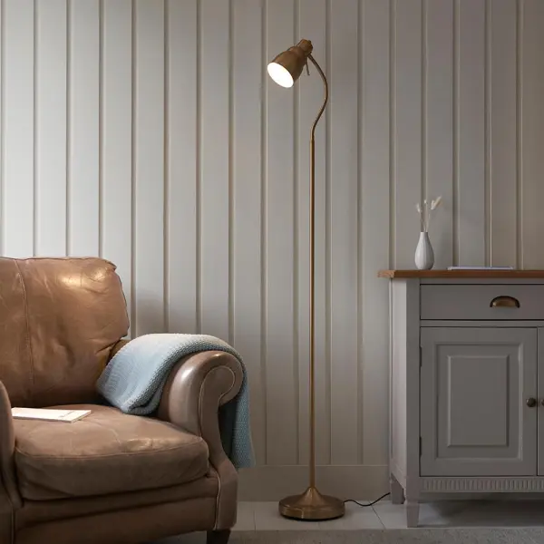 Classic Flexi Floor Lamp in Aged Brass