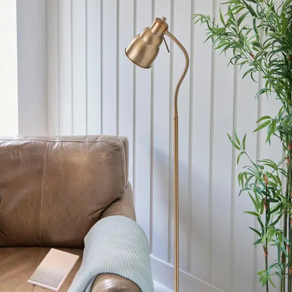 Classic Flexi Floor Lamp in Aged Brass