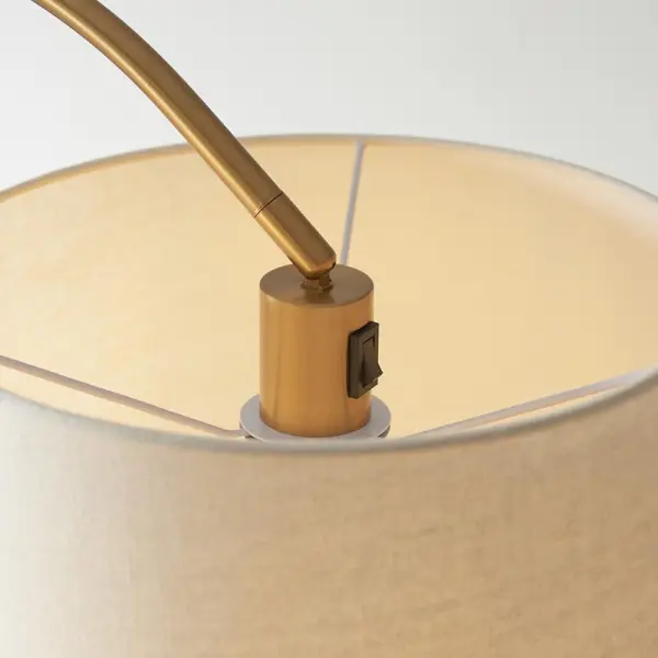 Carlson Floor Lamp in Brass C/W Natural Shade