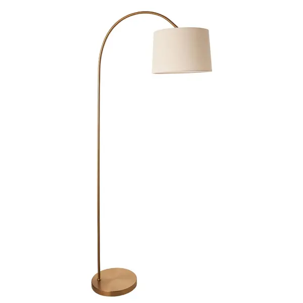 Carlson Floor Lamp in Brass C/W Natural Shade