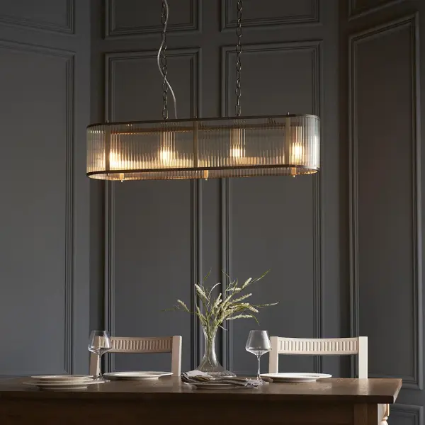 Ridgeton 4 Light Linear Pendant in Antique Brass