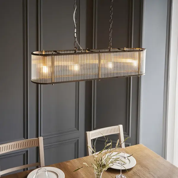 Ridgeton 4 Light Linear Pendant in Antique Brass