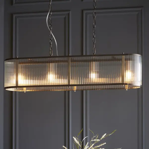 Ridgeton 4 Light Linear Pendant in Antique Brass