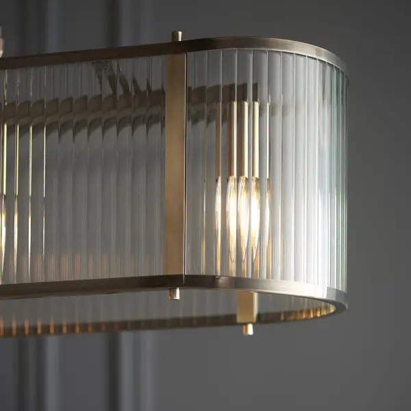 Ridgeton 4 Light Linear Pendant in Antique Brass