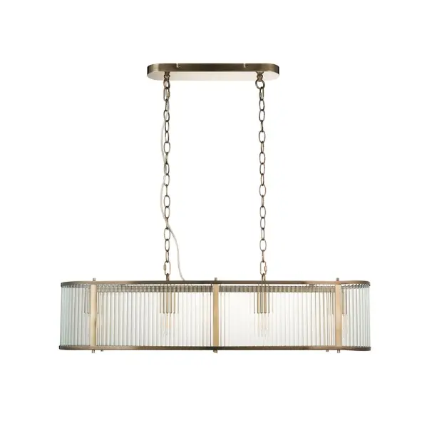 Ridgeton 4 Light Linear Pendant in Antique Brass