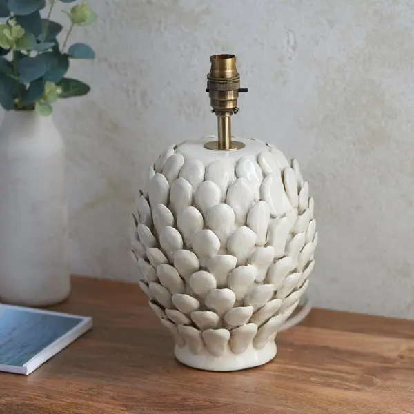 Layered Cream Leaf Table Lamp Base Only