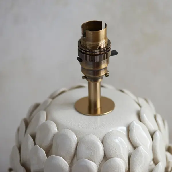 Layered Cream Leaf Table Lamp Base Only