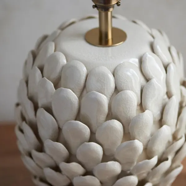 Layered Cream Leaf Table Lamp Base Only