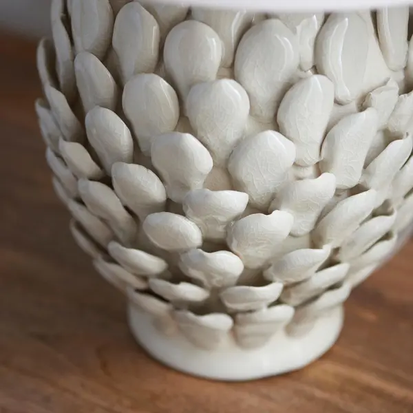 Layered Cream Leaf Table Lamp Base Only