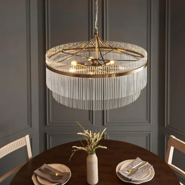 Marietta Grand 7 Light Pendant n Antique Brass