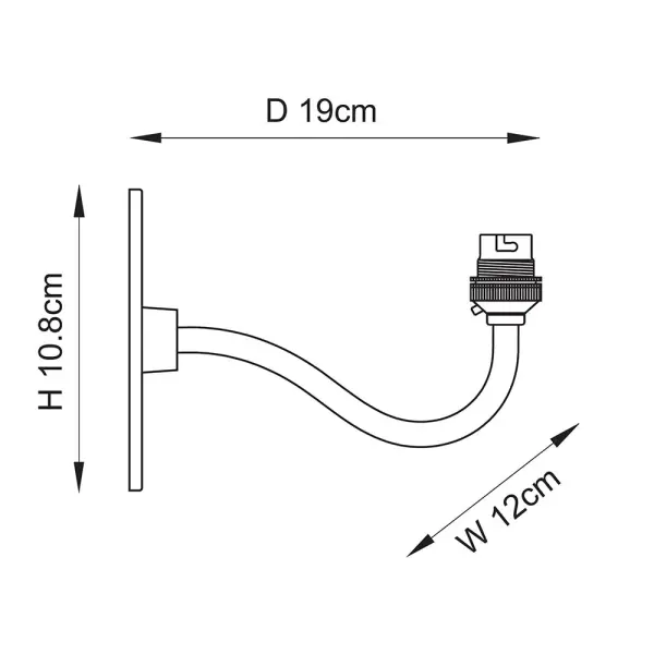 Ripple Brass Curved Wall Bracket Only