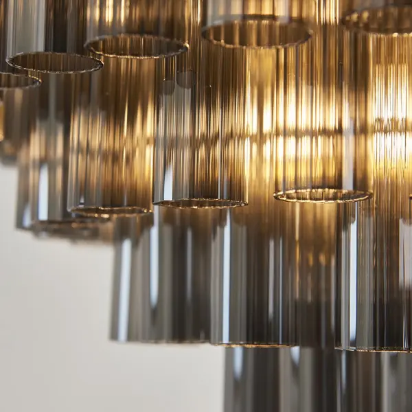 Toulouse 12 Light Satin Brass Frame Smokey Grey Glass