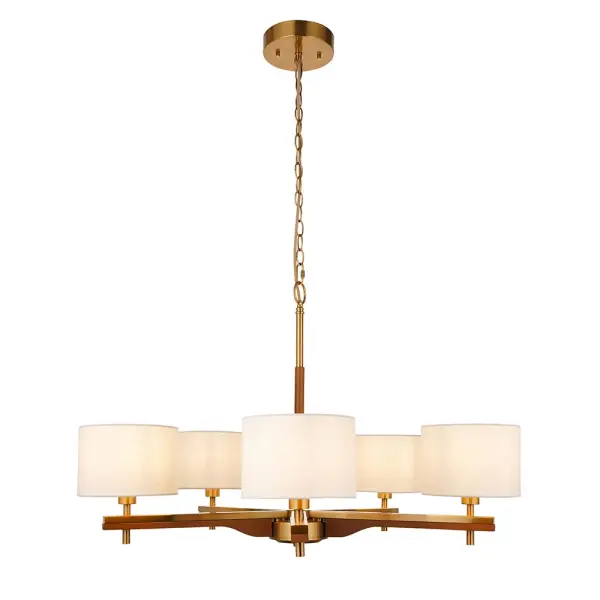 Heathcliff Ceiling Pendant in Ash Wood & Brass Finish