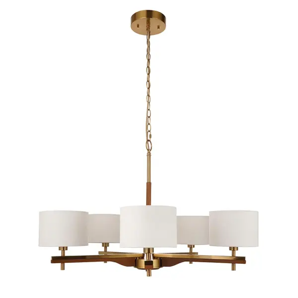 Heathcliff Ceiling Pendant in Ash Wood & Brass Finish