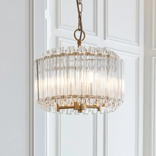 Valentina 3 Light Aged Brass Ceiling Pendant
